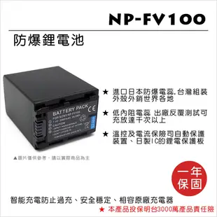ROWA 樂華 FOR SONY NP-FV100 FV100 電池 外銷日本 原廠充電器可用 全新 保固一年 CX50