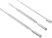 IWOWHERO 3pcs Stainless Steel Dual-end Cuticle Pusher Tool Nail Remover for Manicure Gel Polish Scraper Cuticle Remover Nail Pusher Professional Cleaner