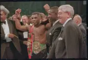 Mike Tyson Raising Arms In Victory 1988 Old Boxing Photo