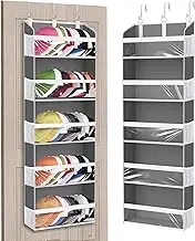 1 Pack Over The Door Hat Rack for Baseball Caps, Hold up to 60 Hats Organiser Storage for Closet Wall, Clear Hanging Hat Holder with 10 Mesh