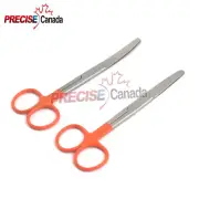 Set Of 2 Operating Surgical Scissors ORANGE Handle 5.5" CVD & STR BLUNT/BLUNT