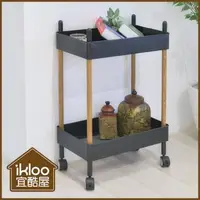 在飛比找森森購物網優惠-【ikloo 宜酷屋】日系典雅雙層收納推車(黑白兩色)