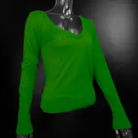 在飛比找蝦皮購物優惠-美國時尚品牌Juicy Couture綠色V領長袖上衣 M號