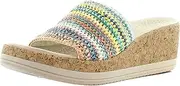 [Bzees] Women's Runaway Slip-on Wedge Slides Sandal