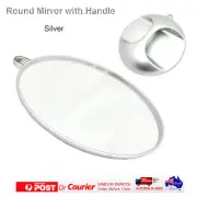SILVER Round Mirror with Handle High Quality Hair Beauty Salon Studio Mirror