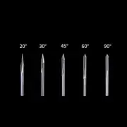 5pcs 20/30/45/60/90 Degree 0.1mm V Groove Solid Carbide Router Bit 1/8" Shank