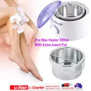 Wax Heater Wax Pot 500ml + Extra Insert Pot Strip Hard Waxing Paraffin Warmer
