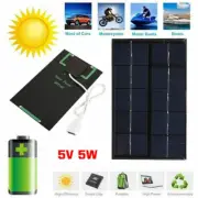 Outdoor Power Bank Portable Solar Panel Charger USB 5W 5V Travel Generator DIY