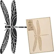 NAKLEO Reusable Plastic Wall Stencil - 59x95cm / 23" x 37" - Dragonfly Darning Insect Bug - Large Wallpaper Pattern Painting DIY Art Craft Template - Fabric Furniture Wood Canvas