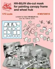 Die-cut mask for painting HH-60J/H (Italeri) scale 1/72 Dan Models MS720015