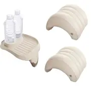 Intex PureSpa Bundle 3 Items 1 Cup Holder Tray 2 Spa Headrests