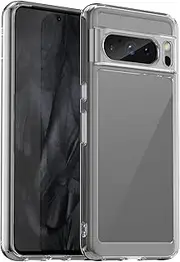 FINON Case for Google Pixel 8 Pro Shockproof Phone Bumper Cover, Anti-Scratch Clear Back (Clear, Google Pixel 8 Pro)