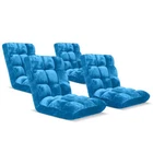 NNEAGS 4X Floor Recliner Folding Lounge Sofa Futon Couch Folding Chair Cushion B