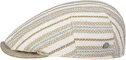 [LIERYS] Dilando Flat Cap - Stylish Peaked Cap - Striped Hat - Two Piece with Striped Pattern - Made in Italy - Men - Spring/Summer, Beige, L