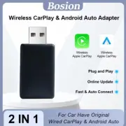 2 in 1 Wireless Carplay Adapter Android Auto Adapter USB Auto Dongle Connect Box