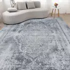 Extra Large Rug Silver Grey Soft Distressed Medallion Carpet 240x340