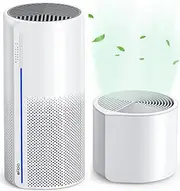 Afloia Air Purifier And Humidifier Combo,2in1 Purifiers,3 Stage H13 Filters for Home Bedroom Allergies Pets Hair Smoker Odors,Evaporative Humidifier,Auto Shut Off, Quiet Air Cleaner with 7 Color Light