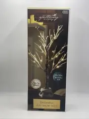 apothecary & co Decorative LED Snow Tree 2 ft - 24" 4 Hr Timer 24 Glowing Lights