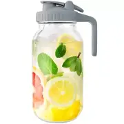 Mason Jar Pitcher with Pour Spout Lid and Handle 64oz Large Glass Mason Jug