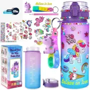 Decorate Your Own Unicorn Water Drink Bottle Kits for Girls, Unicorn Toys for Gi