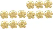 12 Pcs Flower Napkin Ring Metal Serviette Napkin Holders for Table Floral Napkin Rings Personalised Napkins Gold Dainty Rings Table Decor Dining Table Banquet Wreath