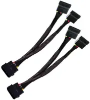 4 Pin Male IDE Molex to Dual 15 Female SATA Power Splitter Converter...