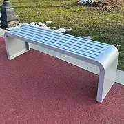 Backless Outdoor Patio Bench, Outdoor Metal Bench, All-Weather Outdoor Garden Bench, Water and Sun Resistant, Outdoor Bench for 2-3 People, Suitable for Patio, Park, Yard, etc. (Silver, 120 x 40