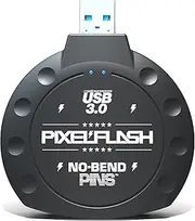 PixelFlash CF Card Reader - Compact Flash Card Reader, USB 3 Card Reader for Computer - Tactical SuperSpeed CompactFlash Memory Adapter, Rugged Anti-Scratch Exterior Classic - No-Bend Pins, Black