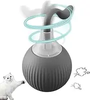 Oiuyamn Interactive Cat Toy Ball, Automatic Moving Cat Toy, Smart Rolling Kitten Toy with LED Lights 360° Rotation, Indoor Bored Pet Toys，USB Rechargeable Cat Toys
