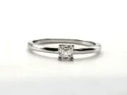 14kt White Gold Asscher Cut Lab Created Diamond Engagement Ring .25ct F Si1 Sz 7