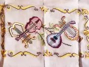 Paragon Tapestry Bench Needlepoint Canvas Pre Worked Musical Instruments Notes