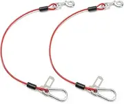 Libbipaw Dog Seat Belt for Car, 2pcs Coated Wire Leash, Double Clip Safety Restraint, Chew Proof Tether Cable, 32inch, Red