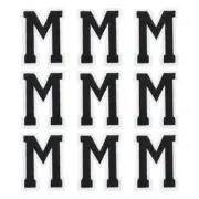 Letters M Patches Black Iron-On Letters Patch for Clothing Repair 9 Pcs