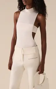[Courrèges] Mockneck Crepe Jersey Bodysuit