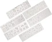 Amosfun Nail Stamping Plates 6pcs Halloween Nail Art Templates Diy Manicure Kit Reusable