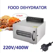 6 Trays Commercial Electric Food Dehydrator Machine Fruit Jerky Beef Meat Dryer