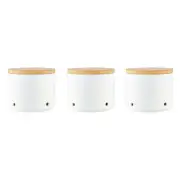 3x Maxwell & Williams White Basics 10cm Garlic Pot Kitchen Spice/Herb Container