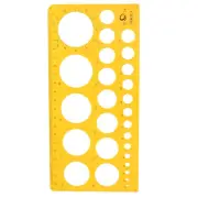 1mm-37mm Diameter Range Circles Drawing Accurate Template Ruler Clear Yellow