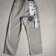 IZOD Boy's Flat Front Stretch Pant Size 4 Khaki NWT