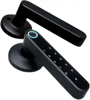 ADVWIN Smart Fingerprint Door Lock, Biometric Door Lock, Smart Door Lock with Passcode Keypad Keyless Entry Door Lock, Black with APP