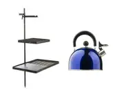 Adventure Kings Campfire Cooking Grill BBQ Combo + 2L Camping Portable Kettle