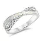 Anniversary Design Ring Sterling Silver 925 Design Lab Opal Size 5 6 7 8 9 10
