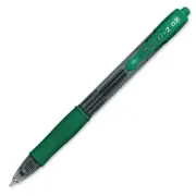 Pilot G2 Retractable Gel Pens, Fine Point, 0.7 mm, Clear Barrels, Green Ink, Pac