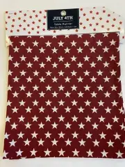 July 4th table runner red with white stars 13" x 51" Patriotic party decor