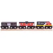 Bigjigs Rail Wooden CN Train Carriages Engine Locomotive Play Set Railway