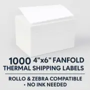 1000 4x6 Thermal Shipping Labels – Fanfold – Rollo & Zebra Compatible