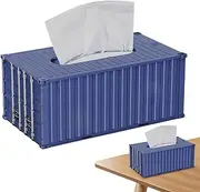 Container Tissue Storage Case | Shipping Container Paper Dispenser Box - Top Opening Design Tissue Box Storage Case for Work Area, Bedroom, Living Room, Study Room, Kitchen
