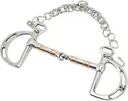 Horse Snaffle Horse Bit Stainless Steel Copper D Snaffle Bit with Chain for 125mm Horse Mouth