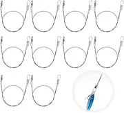 10pcs Fishing Wire Trace Leaders - Stainless Steel Lure Wire Trace with Snap for Pike, Hidden Main Line, Prevent Fish Bite Line (Black)