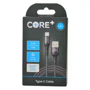 Core USB-A to USB-C Cable Charging Cord 1.5m For iPhone 15/MacBook Grey